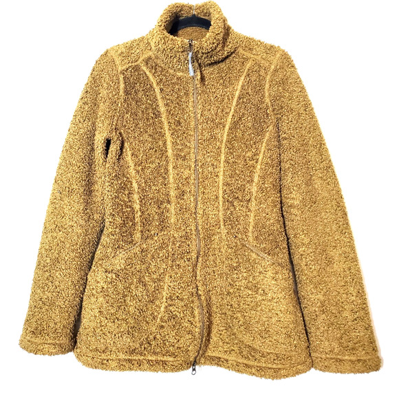 ATHLETA Womens Small Jacket TEDDY COAT Full Zip Fleece Comfy Pockets Brown - Picture 10 of 10